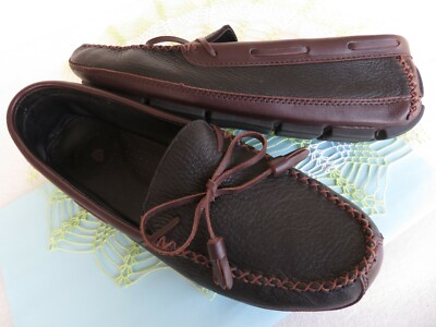 ACORN Comfort on Earth ~Black/Brown Leather Driving Loafers Moc Shoe Sz 11 ~MINT | eBay