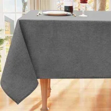Rectangle Tablecloth Faux Linen Table Cloth Fabric Round Tablecloth Washable