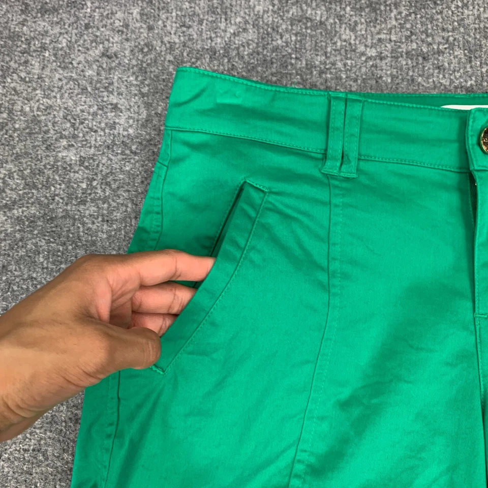 Corto Cache para mujer 2 helechos tiro bajo mezcla de algodón plano elástico bolsillo puño dobladillo Foto 3 de 4