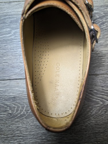 Cole Haan C12445 Mens 10M Giraldo Double Monk Strap British Tan Leather - Picture 8 of 10
