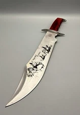 Howling Wolf II Limited Edition 17.5" Etched Bowie Red Pakawood Handle CW-725RPW
