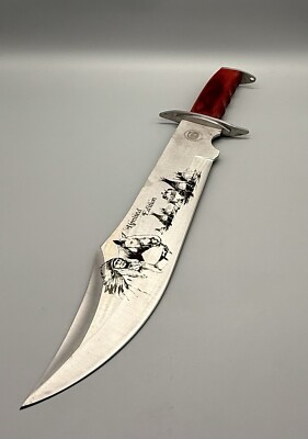 Howling Wolf II Limited Edition 17.5'' Etched Bowie Red Pakawood Handle CW-725RPW