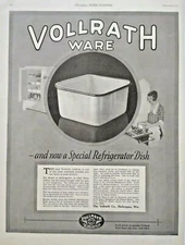 1921 Vollrath Ware Refrigerator SHEBOYGAN WISCONSIN Dish Vtg Print Ad