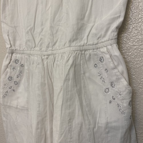 Cherokee girls White summer dress with pockets silver embroidery size L 10/12 - Picture 4 of 9