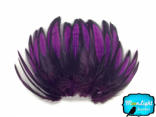 1 Dozen - Purple BLW Whiting Laced Hen Cape Loose Feather Fly Tying Supply - Afbeelding 1 van 3