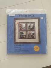 Concepts Complete A BEAR FOR ALL SEASONS Needlepoint Kit 1605 10x10 Vtg Sealed