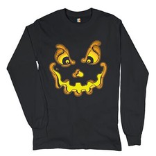 Jack-O-Lantern Pumpkin Face Long Sleeve T-shirt Trick-or-Treat Halloween