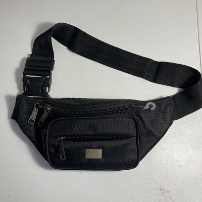 Camel Mountain Dormeuil England  4 Pocket Fanny Pack Waist Bag 10  x 6  Black