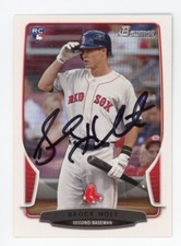 SIGNED BASEBALL CARD AUTO 2013 BOWMAN BROCK HOLT #217 BOSTON RED SOX RC ROOKIE