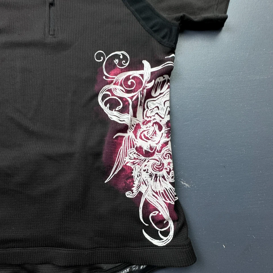 Fox гонки велосипед Джерси женщин маленький сетки графический короткий рукав черный розовый Y2k - Изображение 4 из 4