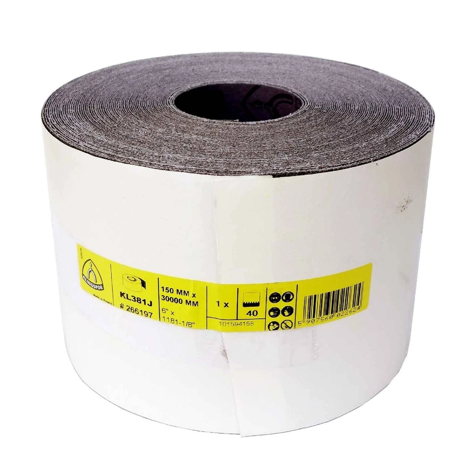 (EUR 1,98/m) Klingspor rullo abrasivo tessuto abrasivo rotolo grana 150 mm selezionabile - Immagine 4 di 4