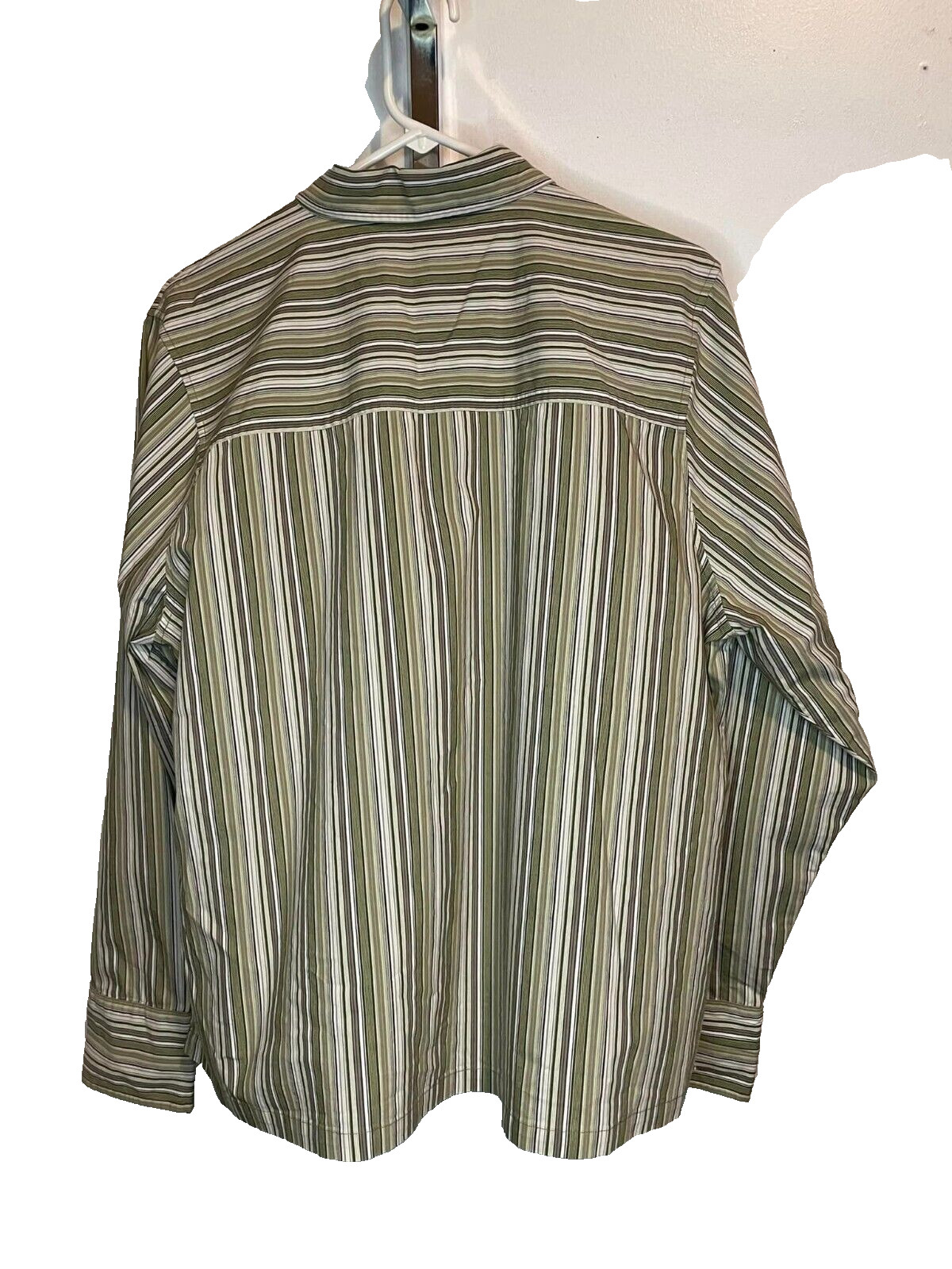 CJ Banks Shirt Womens 1X Multicolor Striped Button Up Long Sleeve Classic Casual