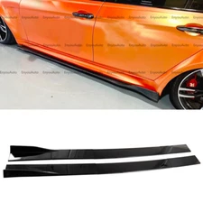 For Lincoln MKZ 86" Side Skirt Extension Rocker Panel Splitter Glossy Black