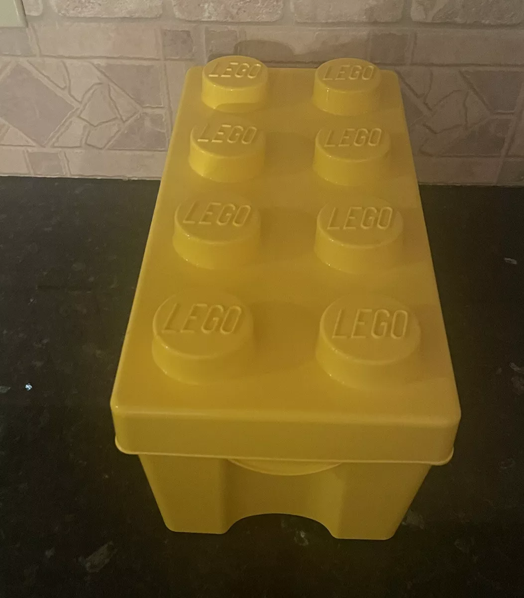 LEGO Storage Brick Case 8 Stud Large Yellow Container Plastic Bin Empty 14x7x7