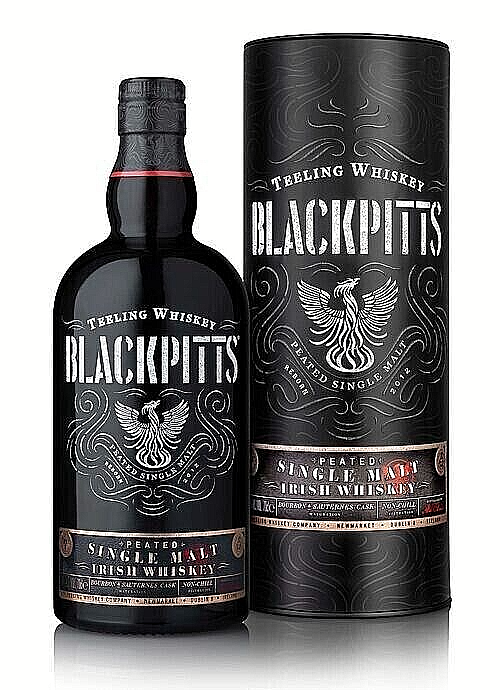 TEELING BLACKPITTS Irish Whiskey SINGLE MALT PEATED 46% Vol. cl. 70 1 Bott.