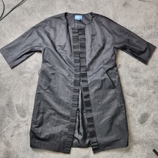 Vera Wang Coat Womens Small Black Formal Designer Overcoat Outdoor Chic Jacket