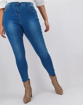 COUCHEL/NEW LOOK New Ladies Plus Size Jeggings Spandex High Waist Pant Navy Grey 20 to 32 Uk Size