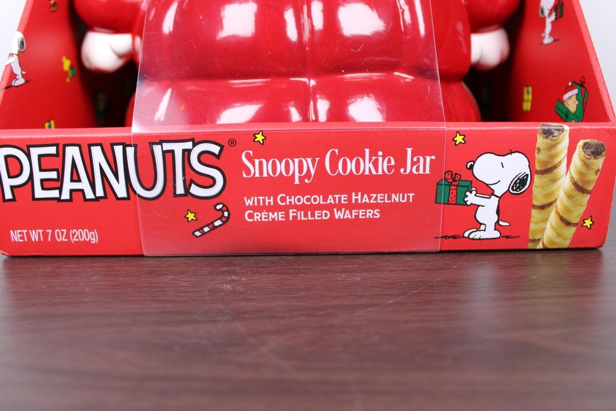 Peanuts Snoopy & Woodstock Red Puffer Jacket Cookie Jar Canister