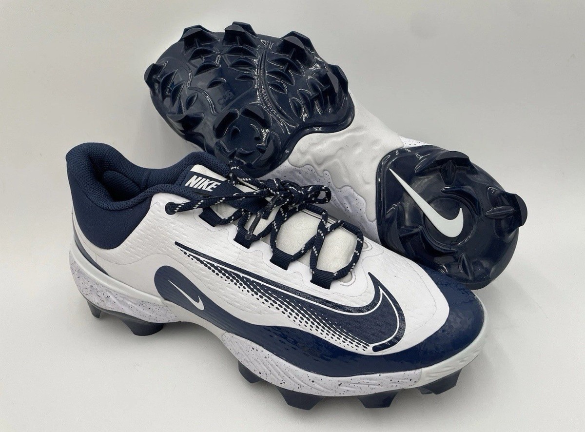 Spikes Nike Alpha Huarache Men's MCS Lightweight Baseball Cleat White/Blue {10.5 - 44.5}
