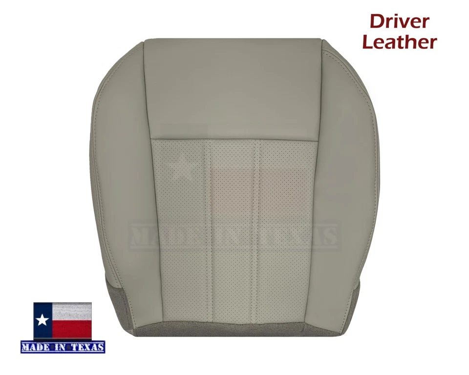 Cubierta de asiento de cuero genuino gris derecha izquierda para Chrysler Town & Country 2008-2018 Foto 2 de 4