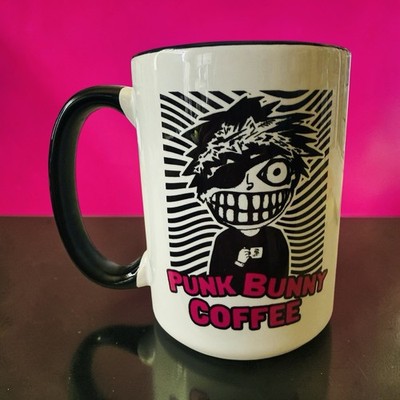 Punk Bunny Coffee Green Day Collaboration One Eyed Bastard Coffee Mug