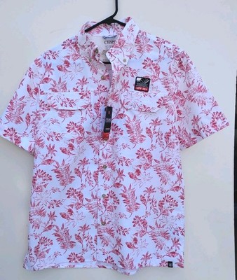 CHAPS Easy Dry Red Hawaiian Style Men's Button Front Shirt M NEW
