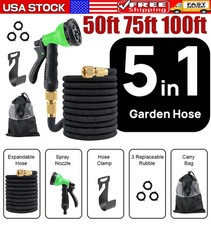 50 75 100ft HEAVY DUTY 3X Stronger Deluxe Expandable Flexible Garden Water Hose