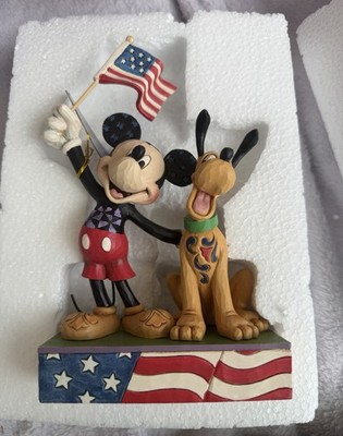 WALT DISNEY MICKEY MOUSE PLUTO BANNER DAY FIGURINE BY JIM SHORE CIB