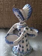 Ancien Saleron Double Faïence Femme Idéal Collectionneur Desvres 1792 N°2