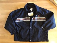 VTG FedEx Jacket Distressed USA Made Vintage XXL Tall Long Jacket Zip Broke