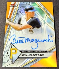 2022 Topps Finest Orange /25 Auto Bill Mazeroski Moments Refractor #FMA-BM