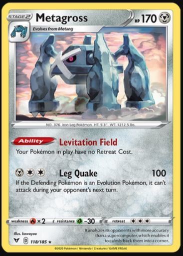 Metagross - 118/185 - Rare - Near Mint