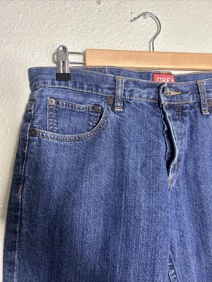 Jeans OBEY Propaganda Mens Button Fly Slim Straight Leg Denim 34x30 Dark Wash - Image 4 of 4