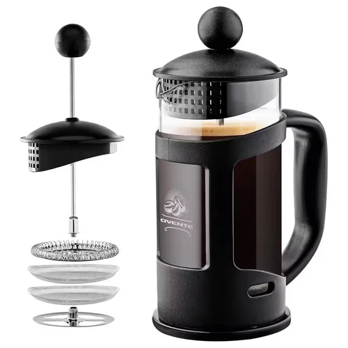 3-Cup Black French Press Cafetire Coffee and Tea Maker with Heat-Resistant Glass
