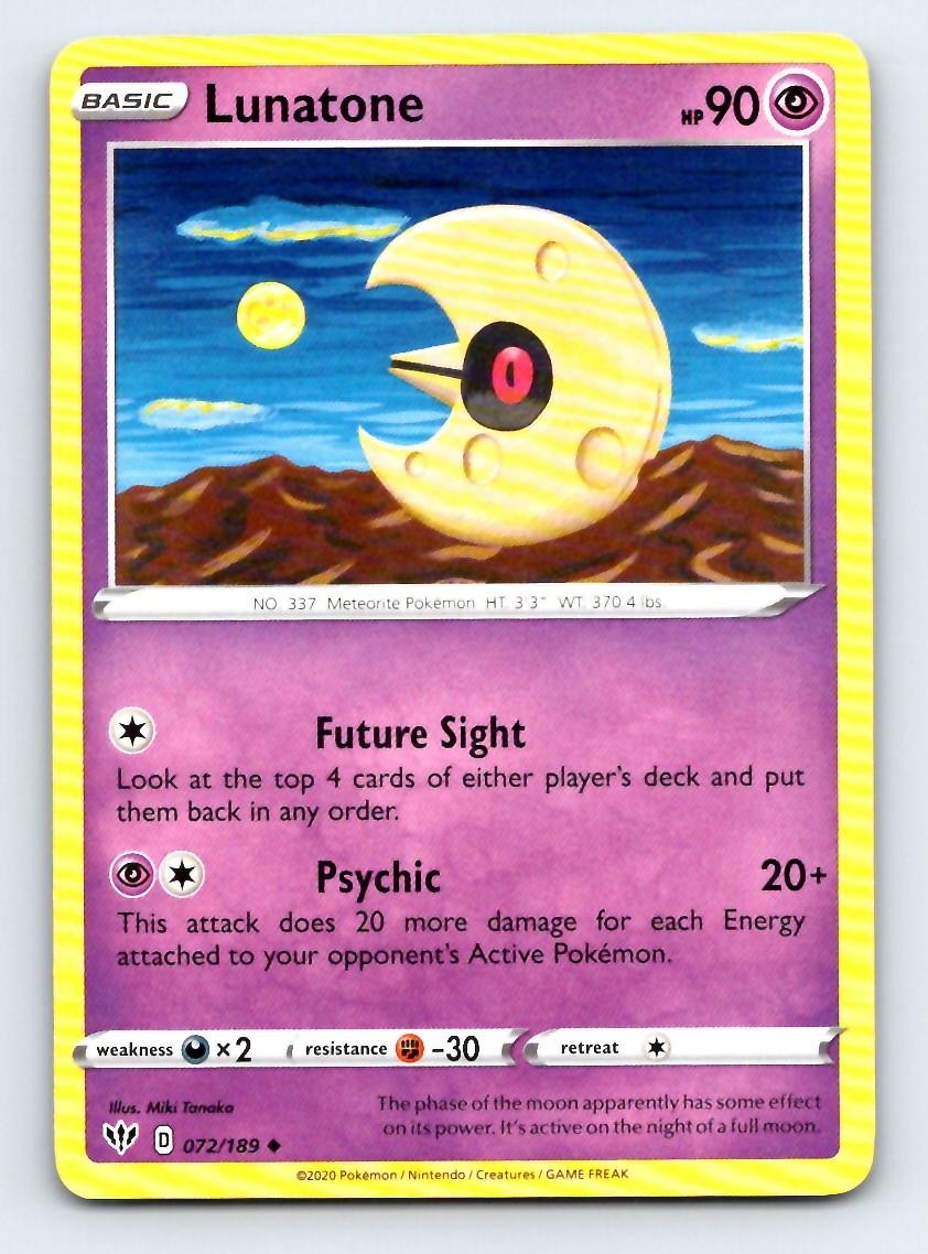 Lunatone 072/189 Uncommon Darkness Ablaze Pokemon