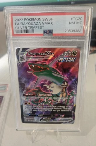 Pokémon 2022 Silver Tempest Rayquaza VMAX TG20 PSA 8 Full Art