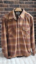 Vintage Pendleton High Grade Western Wear Pearl Snap Button Up Wool Plaid Sz L