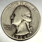 1944 P Washington 90% Silver Quarter Circulated Condition 25c US Coin - 2715