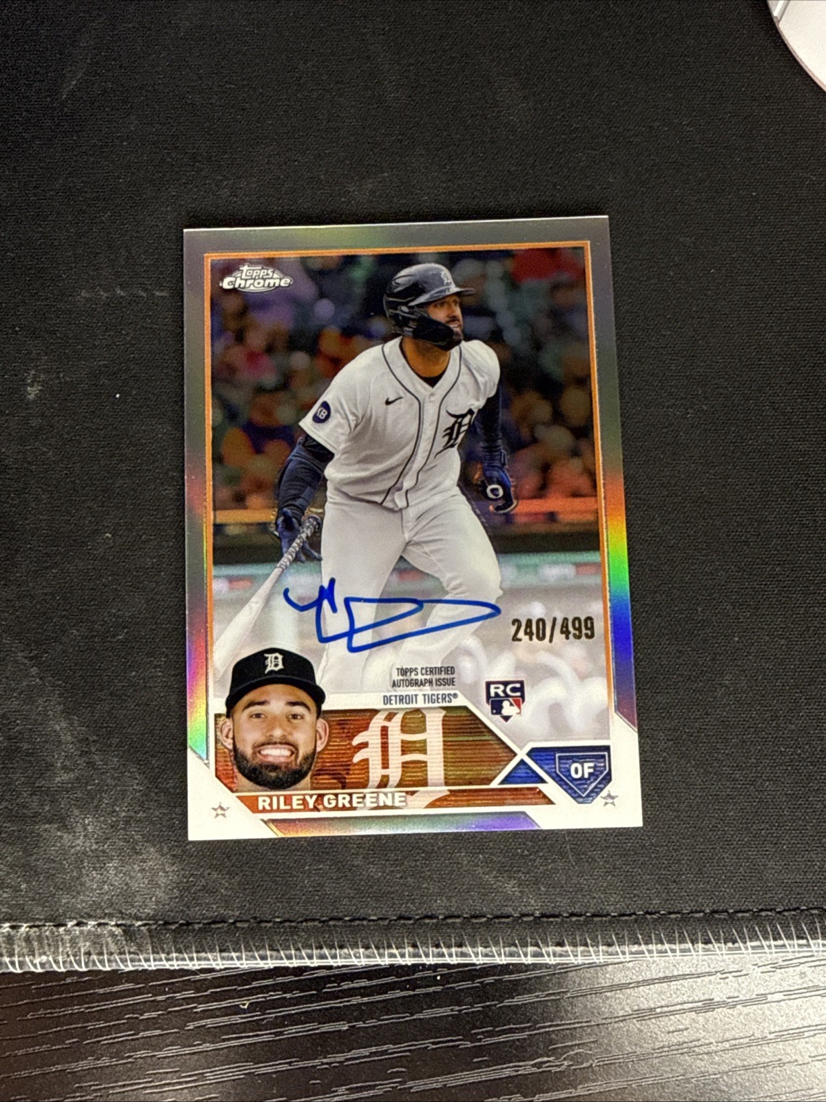 2023 Topps Chrome #RA-RG Riley Greene Refractor Auto /499 Rookie Detroit Tigers