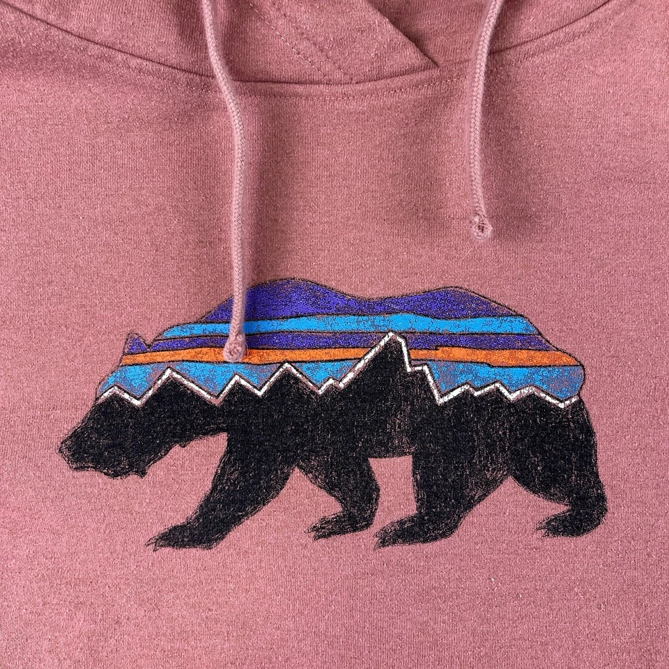 PATAGONIA Uprisal Hoody Womens M Salmon Crop Sweatshirt Sweater Fitz Roy Bear - Image 3 of 4