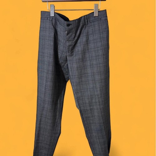 D&G, VINTAGE Dolce & Gabbana D&G Grey Plaid Straight Fit Formal Tailored Pants Men M