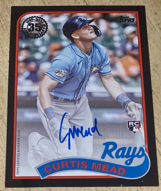 2024 Topps Baseball CURTIS MEAD RC Auto 1989 Card Design Rays now Nationals