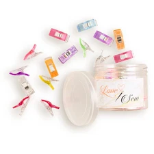 Love Sew Sewing Clips 50pcs Quilting Clips Assorted Colors Fabric Clips for S...