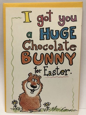 Vintage Shoebox Greeting Card Easter Got you a Chocolate bunny but I ate it