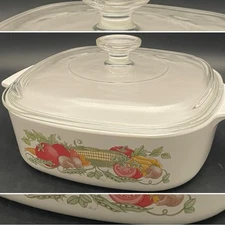 Corning Ware Garden Harvest A-2-B Covered Casserole 1994-96 Made in USA 2 liter