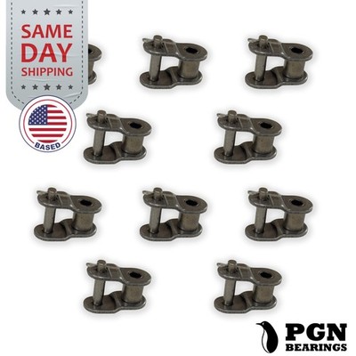 (10 Pack) PGN #35 Roller Chain Offset Links - 3/8'' Pitch - Half Link