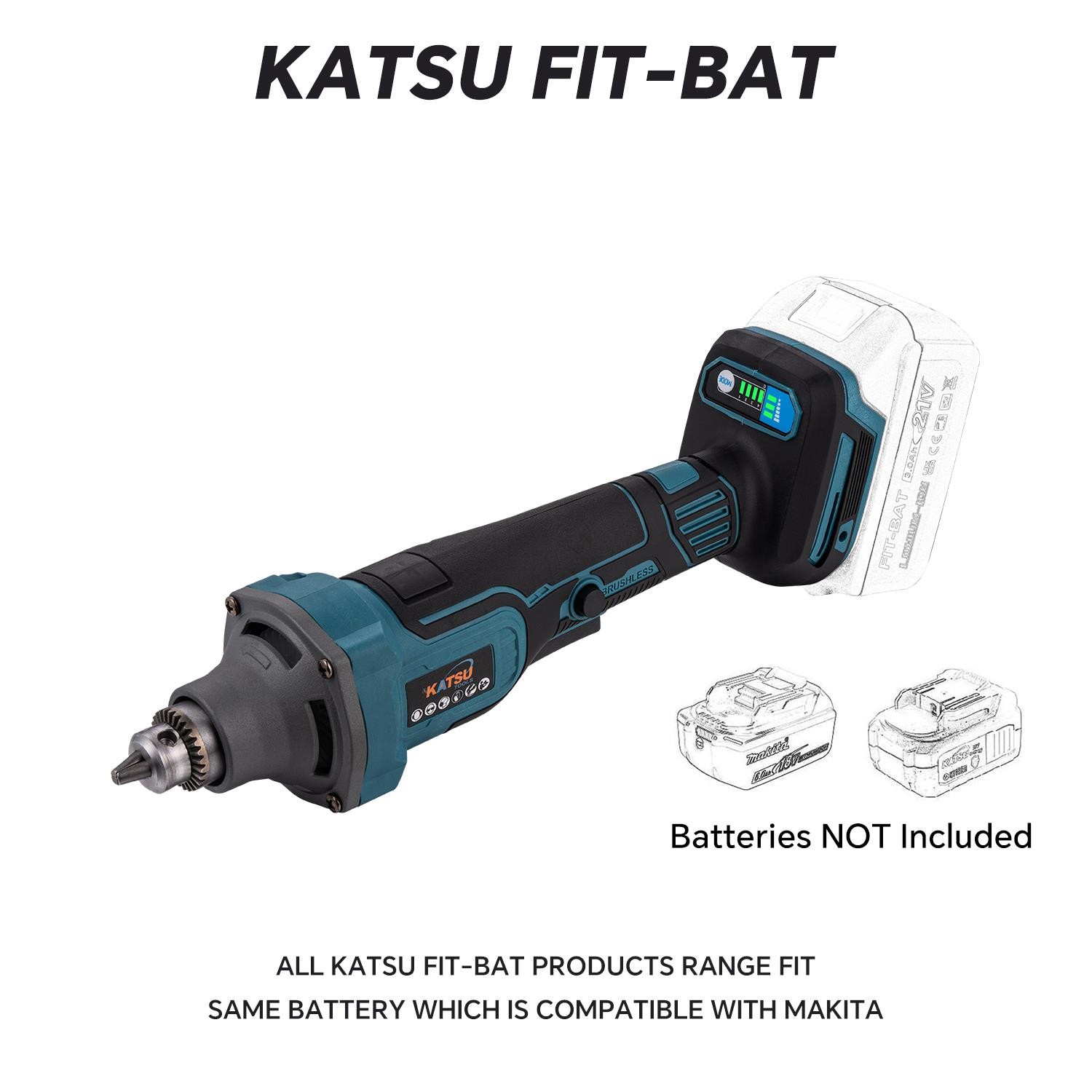 KATSU Fit-Bat Die Grinder No Btry 0.6-6mm Chuck