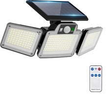 280 LED Solar Flood Lights Outdoor, 3 Adjustable Heads Solar Lights Outdoor Gard