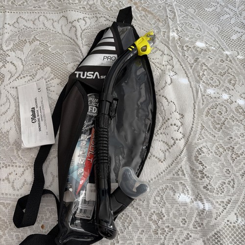 Tabata Pro Black Series TUSA Visio Tri-Ex Adult Snorkel Only W/ Bag NWOT No Mask - Picture 11 of 11