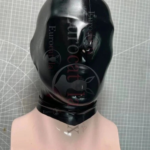 Latex Mask Sexy Rubber Hood Fetish Mask Sexy Black Latex Hood Mask Fetish - Image 4 of 4